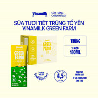 Thùng 24 hộp Sữa tươi tiệt trùng chứa tổ yến Vinamilk Green farm - hộp 180ml