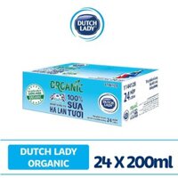 Thùng 24 Hộp Sữa Tươi Tiệt Trùng Không Đường Dutch Lady Organic (24 x 200ml)
