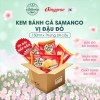 Thùng 24 kem bánh cá đậu đỏ Hàn Quốc Binggrae Samanco Red Bean 150ml ABetterLife