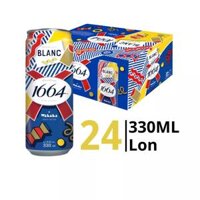 Thùng 24 lon bia 1664 Blanc 5.0% 330ml