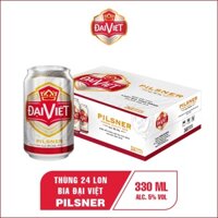 [Thùng] 24 lon bia Đại Việt pilsner - bia tinh dòng Đức chuẩn "Gu" lon 330ml