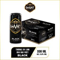 [Thùng] 24 lon bia Đại Việt black - bia tinh dòng Đức chuẩn "Gu" lon 330ml