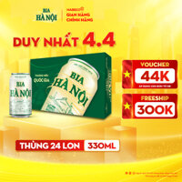 Thùng 24 lon Bia Hà Nội Nhãn Xanh - HABECO (330ml/lon)