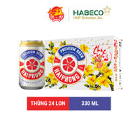 Thùng 24 lon Bia Hải Phòng Premium (330ml/lon) - Phiên bản Tết