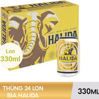 Thùng 24 lon bia Halida 330ml (24x330ml) / Lốc 6 lon bia Halida 330ml