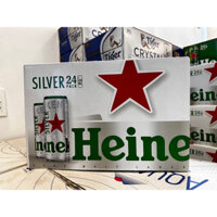 Thùng 24 lon bia Hei ne ken SILVER  330ml/lon