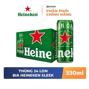 Thùng 24 lon bia Heineken Sleek 330ml