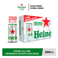 Thùng 24 lon bia Heineken Silver Coolpack 250ml/lon | Bách Hoá Tổng Hợp Dũng Mơ