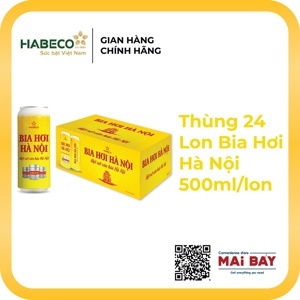 Thùng 24 lon bia hơi Hà Nội lon 500ml thùng