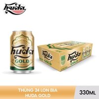 THÙNG 24 LON BIA HUDA GOLD 330ML