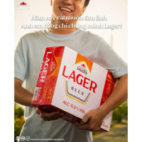 Thùng 24 lon Bia Sagota Lager đỏ 330ml