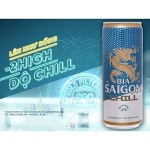 Thùng 24 lon bia Sài Gòn Chill 330ml