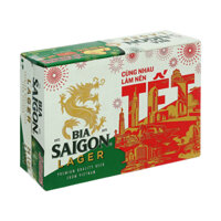 Thùng 24 lon bia Sài Gòn Lager 330ml-P.M MARKET