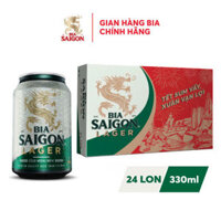 Thùng 24 lon bia Sài Gòn Lager 330ml