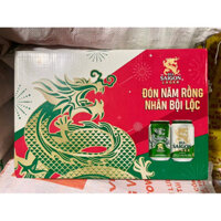 Thùng 24 Lon Bia Sài Gòn Xanh Mẫu Tết Xuân 2024 X 330ml [san pham chat luong]