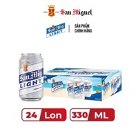 Thùng 24 lon bia San Mig Light lon 330ml