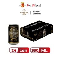 Thùng 24 lon bia San Miguel Cerveza Negra lon 330ml