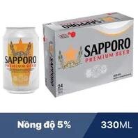 Thùng 24 lon bia Sapporo 330ml