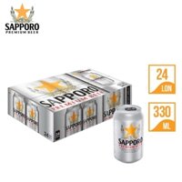 THÙNG 24 LON BIA SAPPORO PREMIUM BEER 330ML