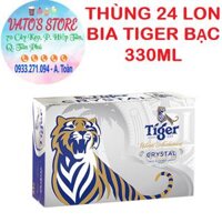 Thùng 24 lon bia Tiger Crystal 330ml/lon / Lốc 6 lon bia Tiger bạc 330ml