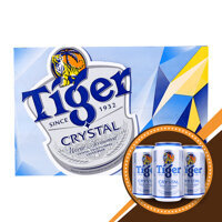 THÙNG 24 LON BIA TIGER CRYSTAL BẠC