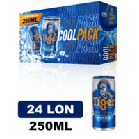 Thùng 24 Lon Bia Tiger COOLPACK 250ml