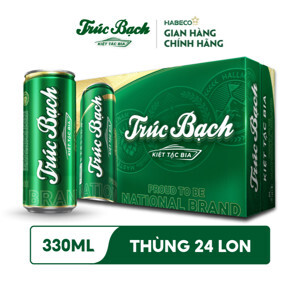 Thùng 24 lon bia Trúc Bạch 330ml
