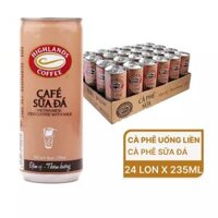 Thùng 24 lon cà phê sữa đá Highlands Coffee 235ml