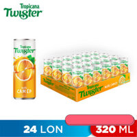 THÙNG 24 LON NƯỚC CAM ÉP ORANGE JUICE TROPICANA TWISTER 320ML