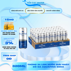 Thùng 24 lon nước giải khát có ga Aquafina Soda 320ml