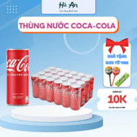 Thùng 24 Lon Nước Giải Khát Coca-Cola Vị Nguyên Bản Original Lon 320ml và  235ml date mới
