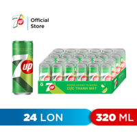 Thùng 24 lon nước ngọt 7 Up [7up] vị chanh 320ml