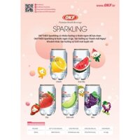 Thùng 24 Lon Nước Ngọt Có Ga OKF 350ml - Nước Sparkling Soda Hàn Quốc Đủ vị