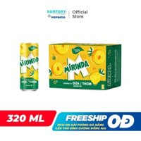 Thùng 24 Lon Nước Ngọt Có Gaz Mirinda Dứa (320ml/lon)