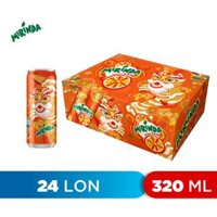 Thùng 24 Lon Nước Ngọt Có Gaz Mirinda Cam 320mllon