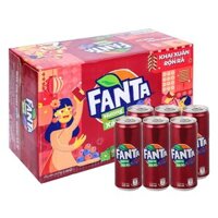 Thùng 24 lon nước ngọt Fanta vị xá xị 330 ml
