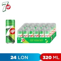 THÙNG 24 LON NƯỚC NGỌT HƯƠNG CHANH 7UP 320ML