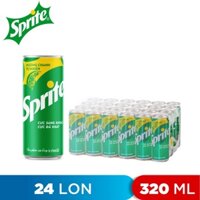 THÙNG 24 LON NƯỚC NGỌT HƯƠNG CHANH SPRITE 320ML