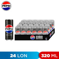 THÙNG 24 LON NƯỚC NGỌT KHÔNG CALO ZERO CALORIES PEPSI 320ML