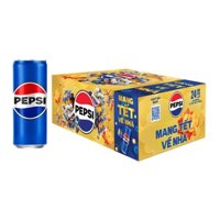Thùng 24 lon nước ngọt Pepsi Cola Sleek 245ml