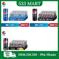 Thùng 24 lon Nước ngọt Pepsi lon 330ml