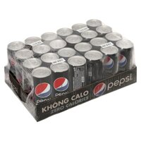Thùng 24 lon nước ngọt Pepsi không calo 320ml.