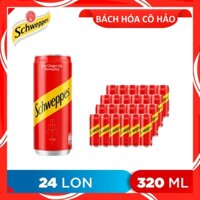 THÙNG 24 LON NƯỚC SODA HƯƠNG GỪNG DRY GINGER ALE SCHWEPPES 320ML