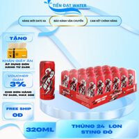 Thùng 24 Lon Nước Tăng Lực Có Ga Sting Đỏ, Sting Dâu Lon Pet 320ML