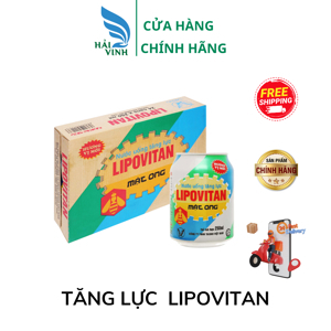 Thùng 24 lon nước tăng lực Lipovitan mật ong 245ml