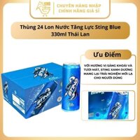 Thùng 24 Lon Nước Tăng Lực Sting Blue 330ml Thái Lan Hương Vị Thơm Ngon Không Ngọt Gắt