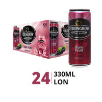 Thùng 24 lon nước táo lên men Strongbow 4.5% hương dâu đen 330ml