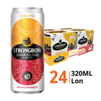 Thùng 24 lon nước trái cây lên men 3.5% Strongbow vị thơm và lựu 320ml