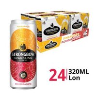 Thùng 24 lon nước trái cây lên men Strongbow 3.5% hương thơm và lựu 320ml