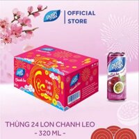 Thùng 24 Lon Nước Trái Cây Pushmax Chanh Leo (320ml x 24 Lon)